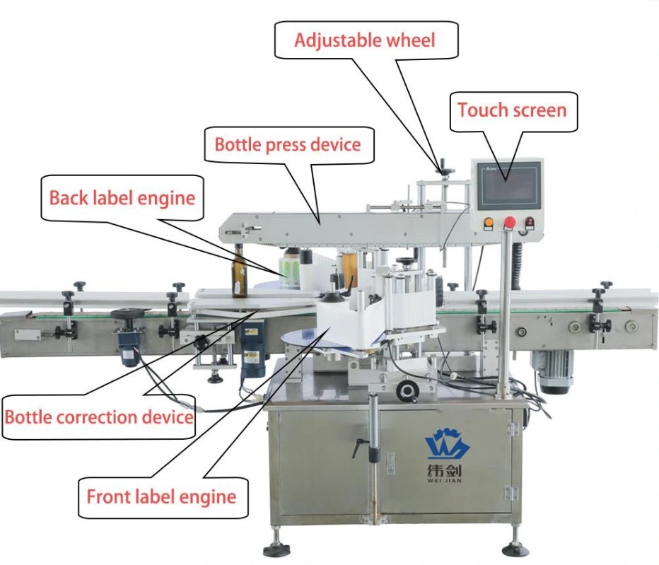 Multifunctional Double Front and Back Side Square Flat Round Bottle Cans Carton Bag Sticker Milk Juice Labeling Machinery/Label Label Printer Labeller Machine