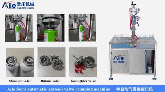 Sigillatrice per valvole di prodotti aerosol, adatta per dimensioni standard